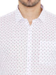 Men's Wear Abstract Print White Slim Fit Formal Shirt [MSS010]