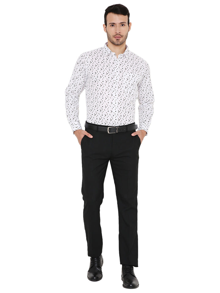 Full front view of Maharaja Slim Fit Formal Shirt paired with black trousers, offering a polished and affordable wardrobe upgrade.