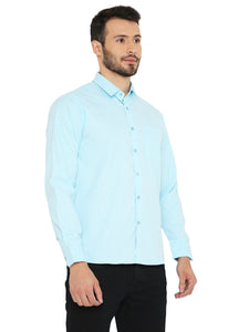 Maharaja Slim Fit Small Checks Shirt in Blue for Men [MSS072]