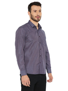 Slim Fit Checked Shirt in Dark Blue for Men [MSS100]