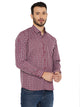 Slim Fit Checkered Shirt in Maroon for Men [MSS101]