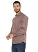 Slim Fit Checkered Shirt in Brown for Men [MSS104]