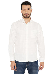 Slim Fit Checkered Cream Shirt for Men [MSS109]