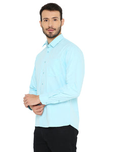 Slim Fit Solid Bright Light Blue Shirt for Men [MSS112]