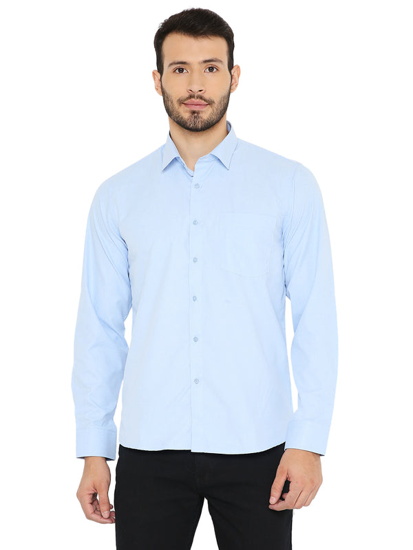 Slim Fit Solid Bright Blue Shirt for Men [MSS115]