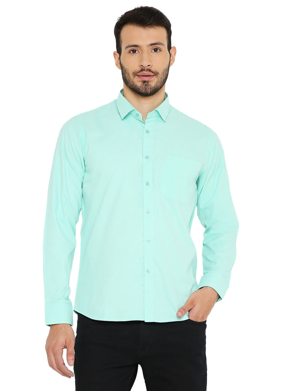 Slim Fit Solid Bright Green Shirt for Men [MSS116]