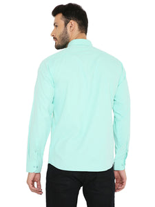 Slim Fit Solid Bright Green Shirt for Men [MSS116]