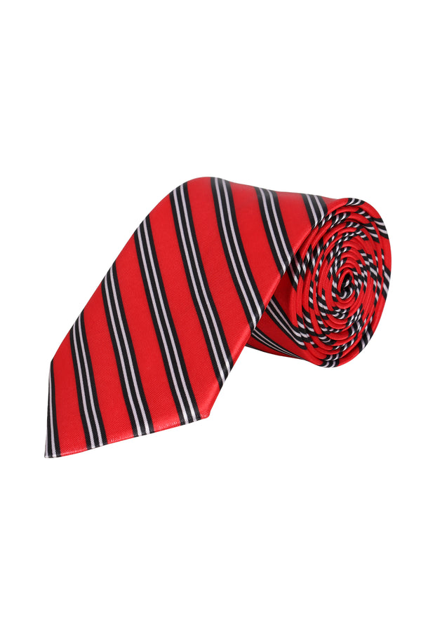 Red Classic Printed Silk Necktie