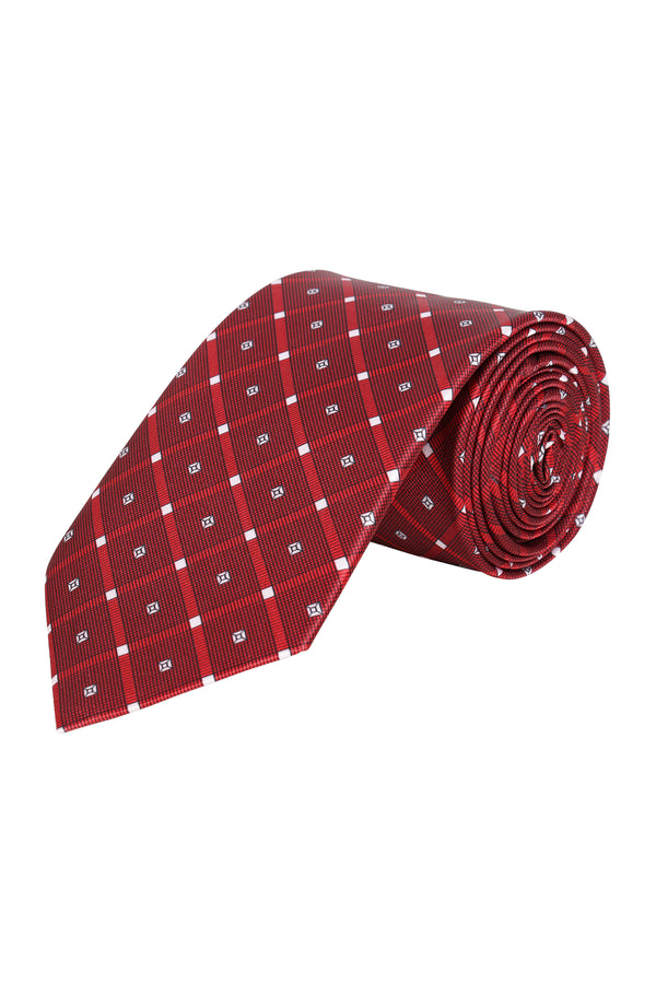 Maroon Classic Printed Silk Necktie