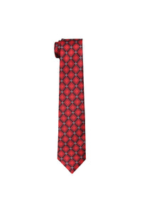 Red Classic Printed Silk Necktie [MSTE008]