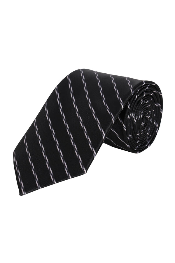 Black Classic Printed Silk Necktie