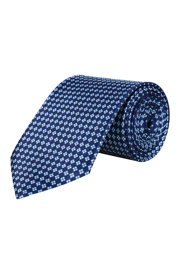 Blue Classic Printed Silk Necktie
