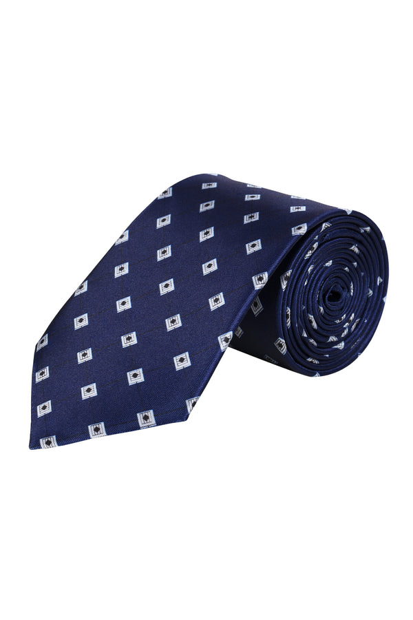 Blue Classic Printed Silk Necktie
