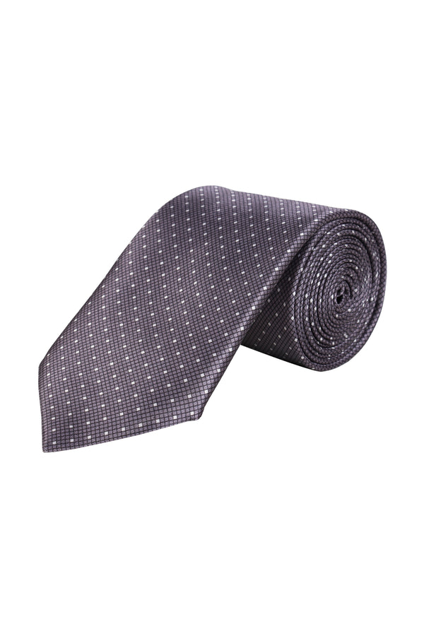 Grey Classic Printed Silk Necktie