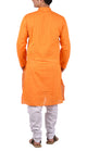 Orange Kurta Pyjama Set in Handloom Cotton [MSKP001]