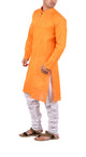 Orange Kurta Pyjama Set in Handloom Cotton [MSKP001]