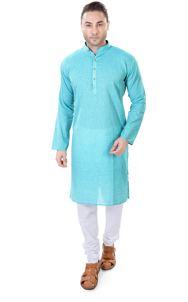 Handloom Cotton Kurta in Green