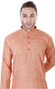 Orange Kurta Pyjama Set in Cotton Linen [MSKP080]